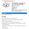 thumbnail image 2 of Front Brake Rotor - Compatible with 1988 - 1995 Chevy Corvette 1989 1990 1991 1992 1993 1994, 2 of 2