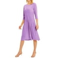 thumbnail image 6 of Nlife Women 3/4 Sleeve Round Neck Swing Midi Dress, 6 of 7
