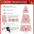 thumbnail image 7 of Tcbosik 8ft Flocked Pre-lit Christmas Pine Tree with Remote Control, Artificial Xmas Tree with 500 Lights and 1250 Branch Tips for Home Party Decoration, Snowy Pink, 7 of 7