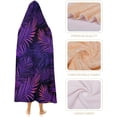 thumbnail image 4 of Tropical Neon Palm Leaves Hooded Blanket Soft Fleece Flannel Blanket All Season Blankets for Bed Decorative 40"x50", 4 of 6