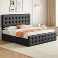 thumbnail image 6 of Danolapsi Upholstered Bed Frame with 4 Storage Drawers and Headboard,Faux Leather Platform Bed Frame,Button Tufted Design,Strong Wooden Slats Support,No Box Spring Needed, 6 of 9