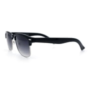 Mens Half rim Rectangular Luxury Hipster Shade Sunglasses Black - Smoke