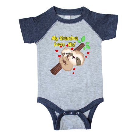 

Inktastic My Grandma Loves Me Sloth Gift Baby Boy or Baby Girl Bodysuit