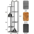thumbnail image 3 of Plant Stand Indoor 7 Tier 8 Potted Metal Wood Plant Shelf, Multiple Flower Pots Corner Tall Plant Holder Stands for Living Room Balcony Bedroom, Oak Grey, 3 of 15