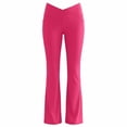 thumbnail image 3 of SGMVNU Girls High Waist Yoga Pants Flared Leg Leggings For Kids Stretchy Soft Comfortable Workout Bottoms Activewear Gifts for Girls(Size 5-6 Years,en29_1-Hot Pink), 3 of 3