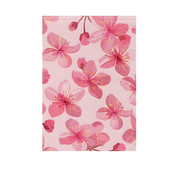 Pink Cherry Blossoms Flower Garden Flag House Banner 12" x 18" Double Sided Outdoor Yard Decoration