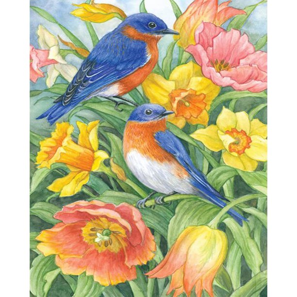 Pintura al óleo acrílica por números, pájaro, flor, imagen Digital, ilustraciones, decoración de pared Likrtyny Arte deco