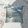 thumbnail image 2 of Chilfamy Sailboat Ocean Sun Beams Pillow Covers for Couch Sofa Indoor Outdoor Pillow Case Aesthetic Decorative Summer Throw Pillow Cover 1PC 18x18in, 2 of 5