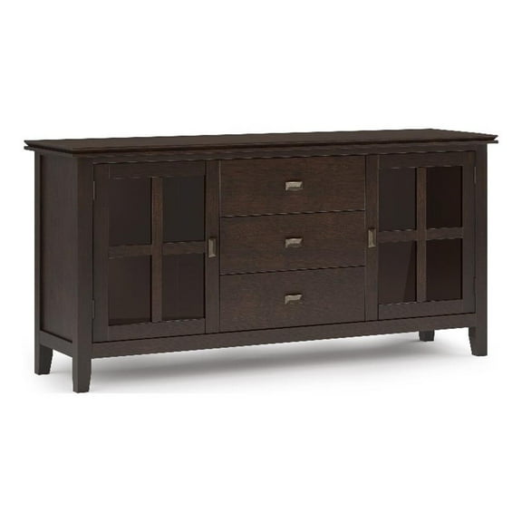 Pemberly Row Wood 60" WD Sideboard Buffet in Dark Chestnut Brown
