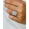 thumbnail image 4 of 2.00 Ct Radiant Cut Moissanite Double Halo Wedding Ring 14K White Gold Plated, 4 of 4