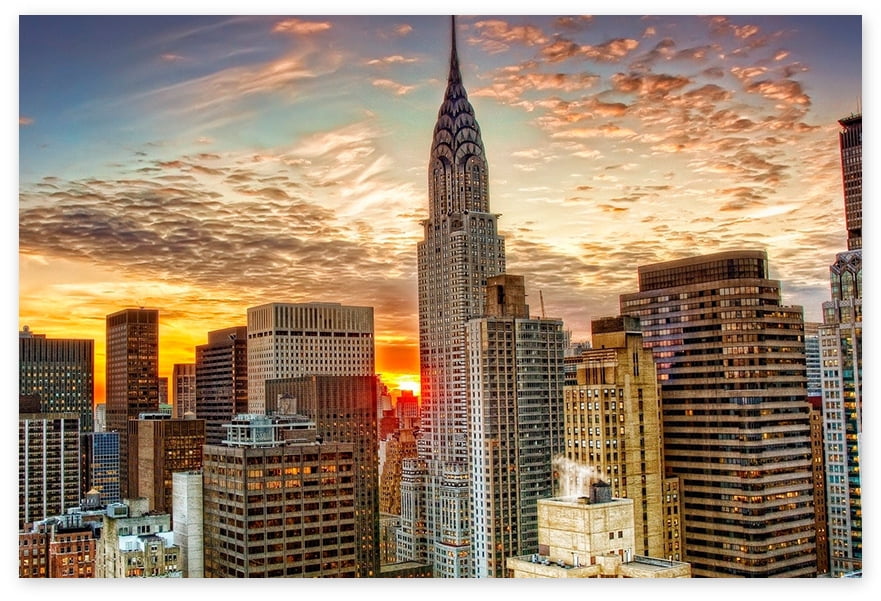 NYC Sunset Skyline Poster