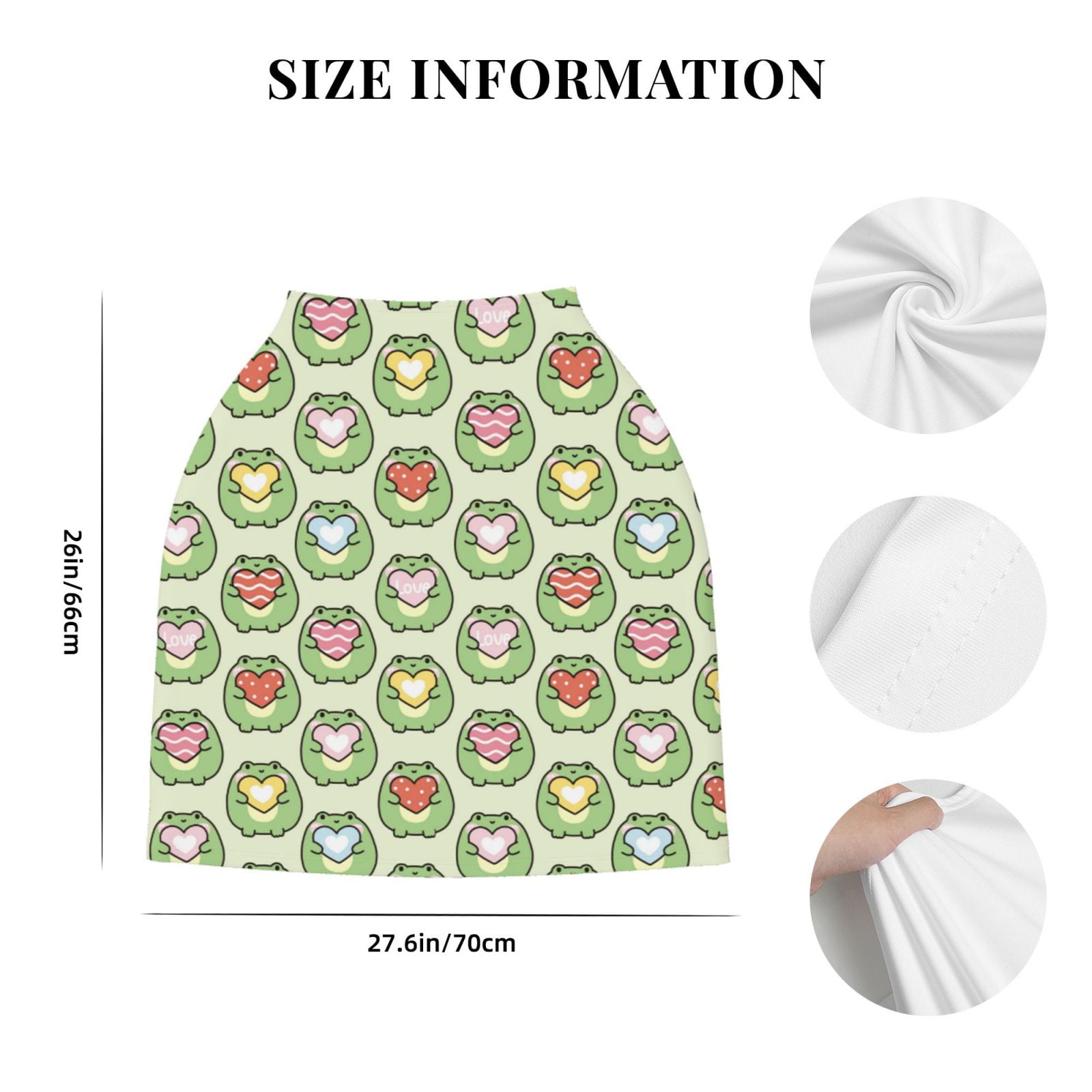 Fotbe Cute Chubby Frog Pattern Car Seat Covers for Babies, Nursing Breastfeeding Cover Infant Carseat Canopy, Soft Stretchy Carrier Cover