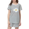 thumbnail image 4 of Beezizac Pajamas for Teen Girls Trendy Daisy Stripe Summer Jammies PJ Set Big Kid Size 4T, 4 of 8