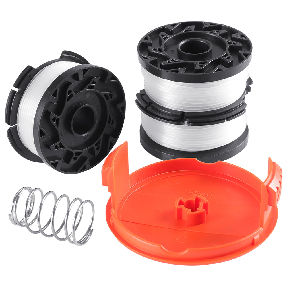 Hvlystory 4pcs 30 Inch Trimmer Line With Replacement Spool Cap Cover/Spring For BLACK/DECKER String Trimmers