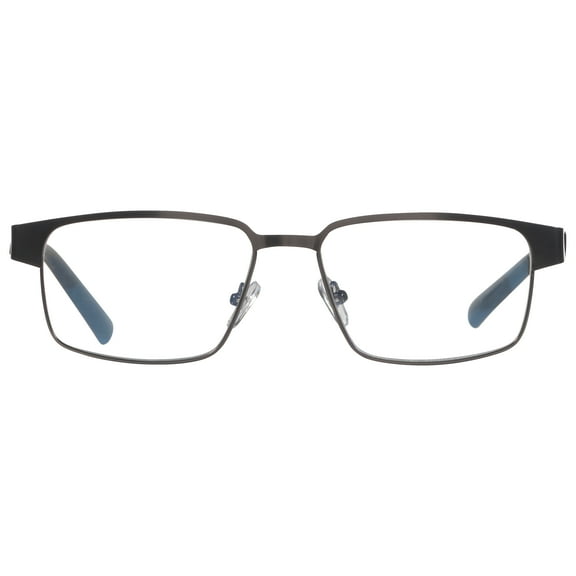 M  Mens Rectangular Blue Light Extended Fit Flat Metal Reading Glasses  1.25 Diego in Matte Gun