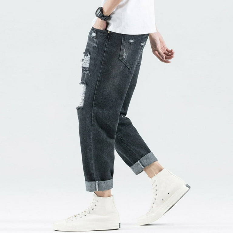 Baggy Jeans Black Ripped Jeans Asos Pull&Bear Distressed Super