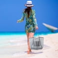thumbnail image 6 of Summer Storage Supplies Mesh Beach Bag - Lightweight & Foldable Large Organizer Pouch, Reusable Beach Tote Storage Bag for Family Beach Pool Gym Travel Accessories (Black), 6 of 9