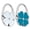 White+Blue, variant on Four Leaf Foldable Handbag, Folding Purse Table Hook Holder (White+Pink)