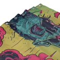 thumbnail image 4 of Shower Curtain, Neon Zombie Skull Waterproof Fabric Plastic Shower Curtain, Drying Fast Bathroom Curtain with 9 Buttonholes, Ruffle Shower Curtain 60x72in, 4 of 8