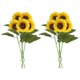 thumbnail image 3 of 10 piezas de flores artificiales de girasol de tallo largo de seda, girasoles falsos, decoración para fiesta de boda, 3 of 8
