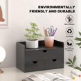 thumbnail image 4 of Bamboo Desk Organizer with Drawers Desktop Storage Drawers for Bills Office Supplies Kitchen Utensils Organizing Tool for Home Classroom Organization, 4 of 6