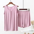 thumbnail image 2 of cfhntfmh Summer Cotton Modal Pajama Set for Women Plus Size Soft Lounge Shorts with Tank Top Sleeveless Sleepwear for Lounge, 2 of 4