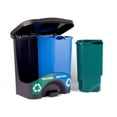 thumbnail image 3 of Huang qing shan Trash Bins - 17.5inW x 17.5inH x 13inD - Double Bin - Green/Blue - Recycle, Trash, Can, Bin, Garbage, Plastic, Wastebasket, Adjustable, Removable, Home, Office, Durable, 3 of 7