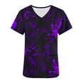 thumbnail image 5 of Alkepwun Scrub Tops Women Halloween Scrubs Spooky Print Nurse Uniforms Gifts Stretchy V Neck Blouse Short Sleeve T Shirts with Pockets, 5 of 5
