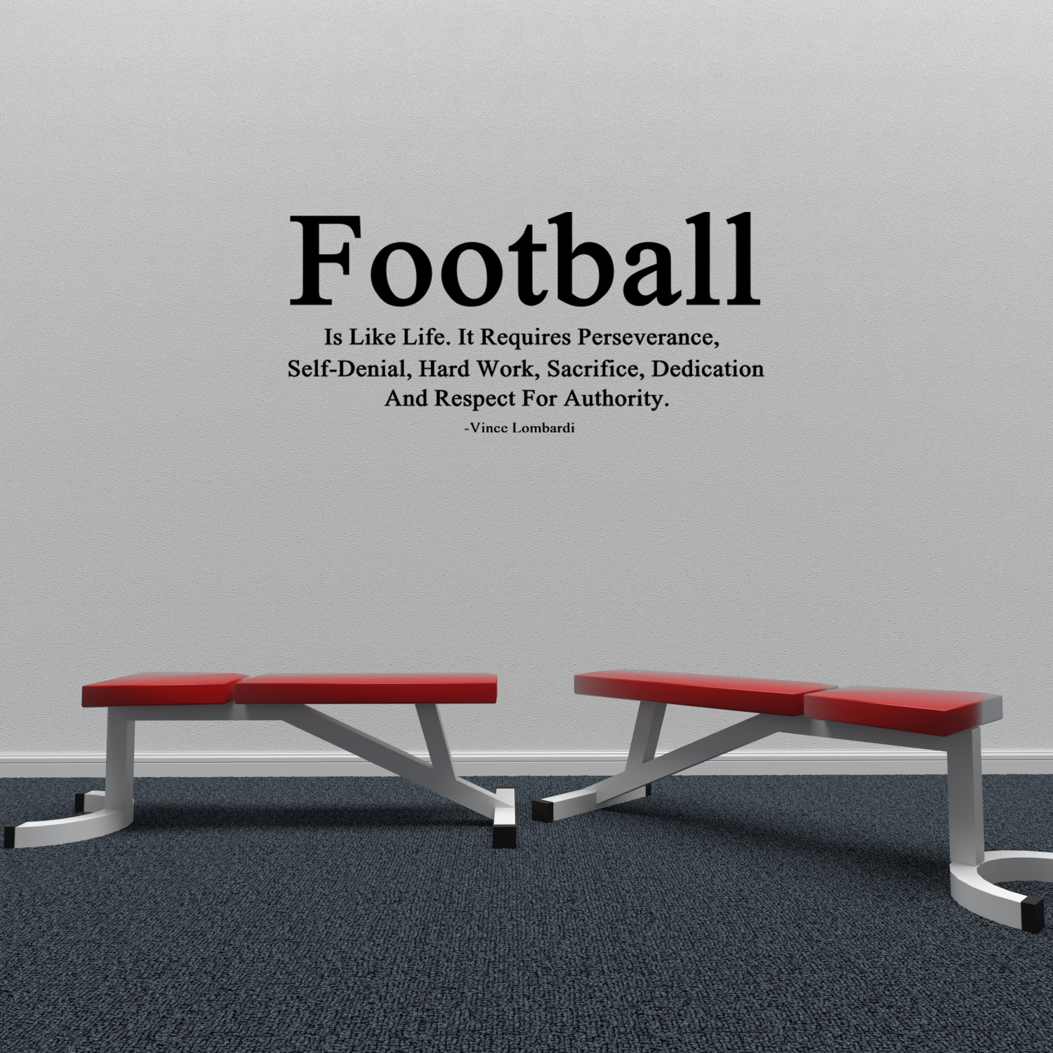 Wall Decal Quote Football Is Like Life It Requires Perseverance Self Denial Hard Work Sacrifice