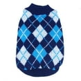 thumbnail image 3 of Dog Knitted Turtleneck Sweaters Pet Cat Classic Plaid Knit Winter Sweater Dog Pullover Knit Sweatshirt for Small Puppy Cats,Dark Blue, 3 of 9