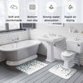 thumbnail image 6 of Summer Leaf Bathroom Rugs Set Blue Plant Eucalyptus Leaf Watercolor Non Slip Absorbent Soft Bath Mats 3 Piece Set with Bathroom Rug, U-Shaped Floor Mat, Toilet Seat Cover Small Size, 6 of 9