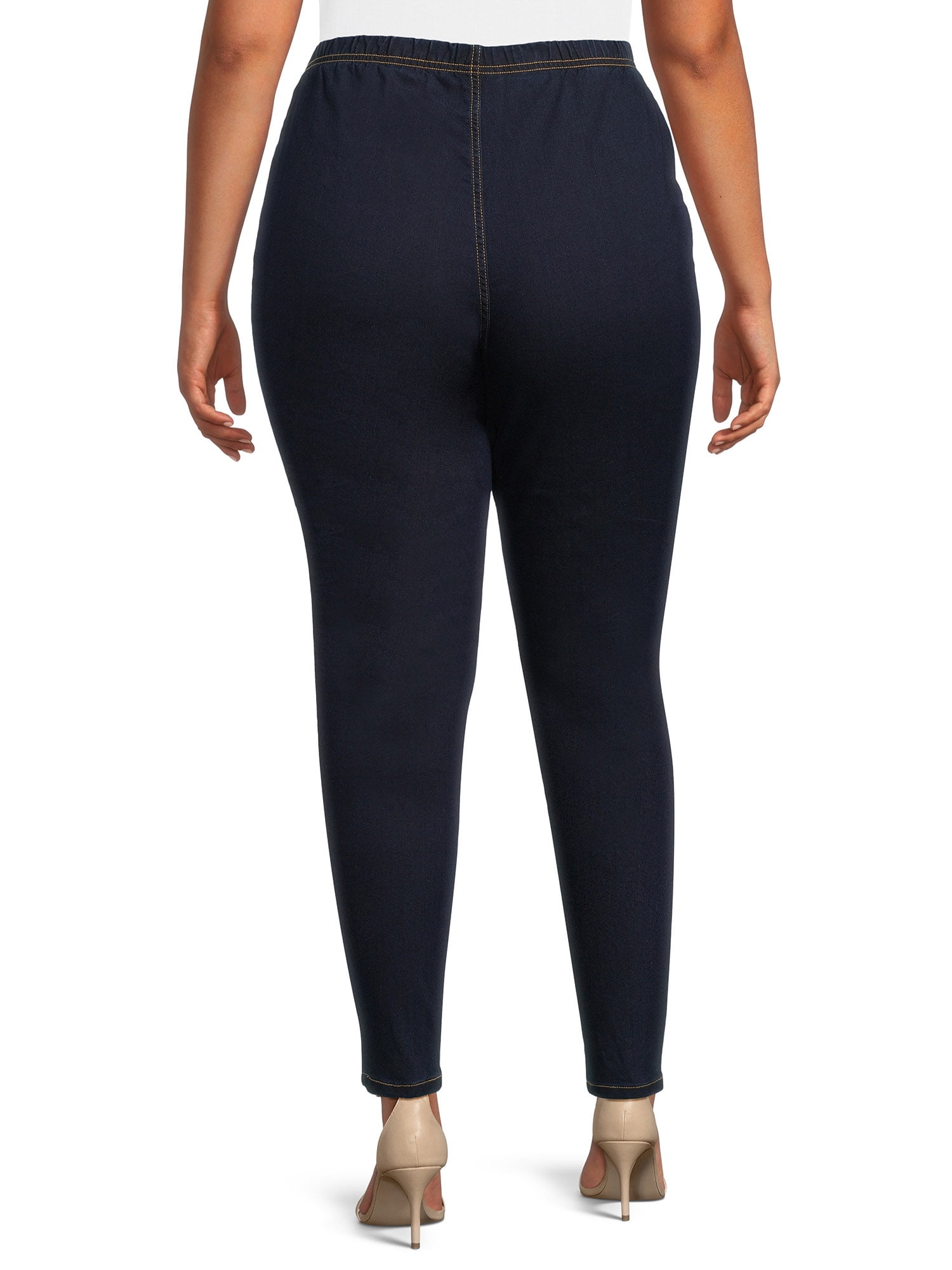 JMS Just My Size by Hanes Women's Plus Size Pull-On Stretch Jeggings, Sizes 0X-4X, Regular and Petite