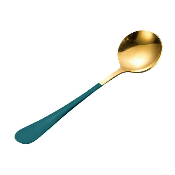 Product Category Tableware - Stainless Steel Small Round Spoon for Coffee Stirring Gold Tone Tableware Spoon Sleek Round Design for Kitchen and Dining