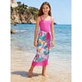 thumbnail image 5 of Teen Girls One Piece Swimsuit with Cover Up Sarong Skirt Bathing Suit Beach Swimwear for 10-16 Years, 5 of 8