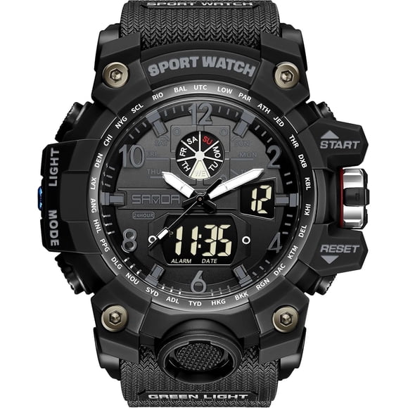 Explojoy Relojes para Hombre Deportivos Al Aire Libre Impermeables Militares con Fecha Multi Función Tácticos con Alarma LED