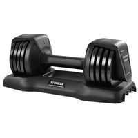 Euroco 25 Lbs. Adjustable Dumbbell with Handle and Weight Plate (Black)