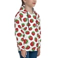 thumbnail image 3 of Fotbe Hand Drawn Strawberry Pattern Youth Pullover Hooded Sweatshirt, Boys Hoodie, Kangaroo Pocket Hoodie for Kids Girls -Small, 3 of 6