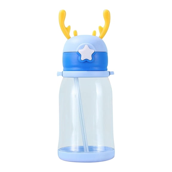 Large Capacity Water Bottle, Leak Proof StCup with Cute Deer Antler Design, Portable Travel Water Bottle for Adults and Kids Daily Use, Office, School and Outdoor Activities