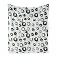 thumbnail image 1 of Geometric Circle Soft Flannel Fleece Throw Blanket, Abstract Various Round Pattern with Reflections in Minimalist Design, Cozy Plush for Indoor and Outdoor Use, 50" x 60", Black White, by Ambesonne, 1 of 6