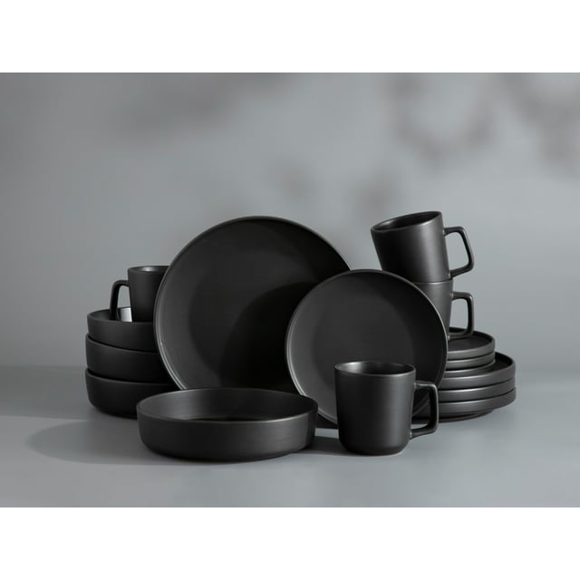 Vajilla Vascella Prime Negra Mate para 4 Personas 16pz