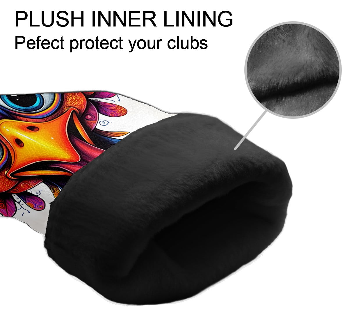 Golf Club Covers, Chicken Premium PU Leather Driver Hybrid Putter Head Covers with Velvet Lining, Waterproof Golf Gifts for Men Women