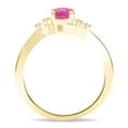 thumbnail image 2 of SZUL Women's Round Shaped Pink Topaz and Diamond Tierra Ring in 10K Yellow Gold, 2 of 5