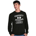 thumbnail image 4 of Sarcastic Property of Awesome Dude Men's Long Sleeve Tee T Shirt Brisco Brands S, 4 of 6