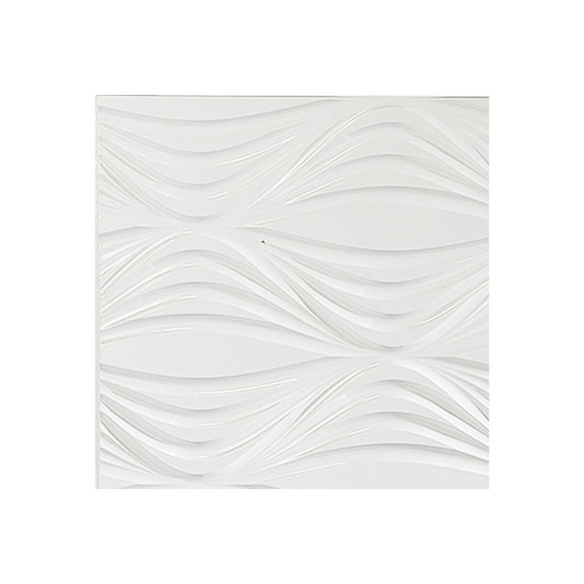 FASÄDE Easy Installation Shallot Gloss White Wall Panel Sample (12" X 12" Sample)
