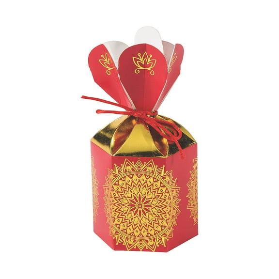 Indian Wedding Vertical Favor Boxes w/Gold Foil, Birthday, Party Supplies, 24 Pcs