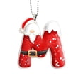 thumbnail image 2 of Santa Suit Letter Christmas Ornament, A-Z Alphabet Flat Acrylic Pendant, Personalized Initial Xmas Tree Decor, DIY Custom Name Hanging Ornament for Car Rearview Mirror, 2 of 6