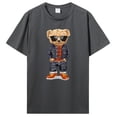 thumbnail image 1 of Camiseta vaquera de oso de peluche con manos en bolsillos para hombre ropa de calle informal camisetas de algodón transpirables, 1 of 8