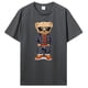 thumbnail image 1 of Camiseta vaquera de oso de peluche con manos en bolsillos para hombre ropa de calle informal camisetas de algodón transpirables, 1 of 8