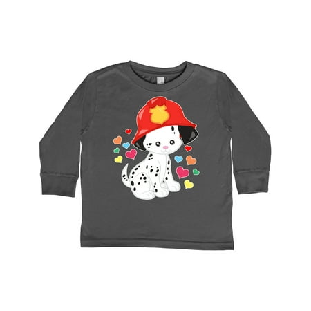 

Inktastic Valentine s Day Firefighter Dalmation Gift Toddler Boy or Toddler Girl Long Sleeve T-Shirt