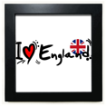 thumbnail image 1 of J'aime l'Angleterre Drapeau du Monde Coeur Noir Cadre Carré Photo Mur Table, 1 of 3